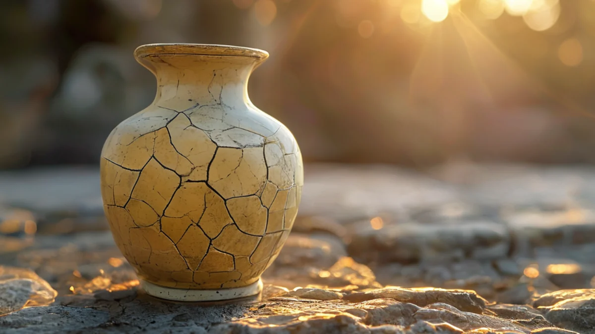 Superficie con crepe: Vaso di porcellana.